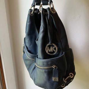 Blue Micheal Kors Dark Blue Hobo Bag